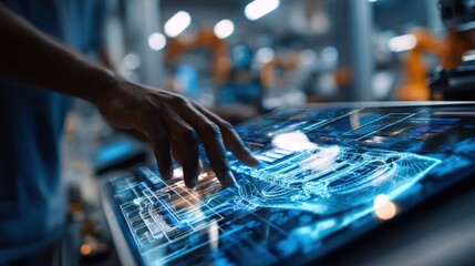 A closeup focus on a screen displaying an augmented reality overlay that provides instant anomaly detection and repair suggestions aiding a technician in troubleshooting a malfunctioning