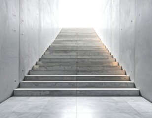 Light-filled concrete stairs ascend