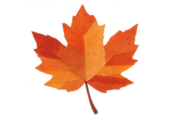 Fototapeta premium Beautiful detailed maple leaf with vibrant fall colors isolated on transparent background, perfect for autumn-themed designs