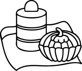 Elegant Line Art Illustration of Picnic Blanket with Food, Minimalist Picnic Scene Vector, Stylish Outdoor Gathering Icon, Leisure Blanket Illustration, Sophisticated Picnic Vector