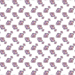 Seamless childish pattern with funny animals faces . Creative  kids texture for fabric, wrapping, textile, wallpaper, apparel. Vector illustration