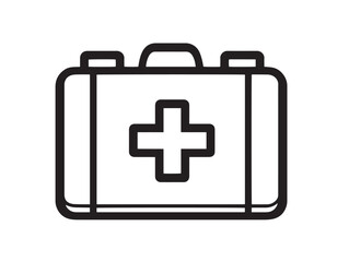 Sleek Medical First Aid Kit Vector with Elegant Outlines