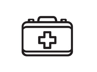 Modern First Aid Kit Illustration in Detailed Line Art
