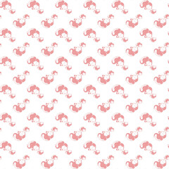 Seamless childish pattern with funny animals faces . Creative  kids texture for fabric, wrapping, textile, wallpaper, apparel. Vector illustration