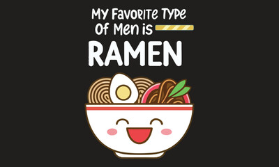 Funny Coffee & Ramen Quotes Cute Food Illustration and Pun Design