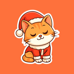 Cat Christmas Cute Illustration Sticker Pack