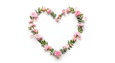 Obraz premium A Gentle Heart-Shaped Rose Wreath Shines in the Golden Sunlight
