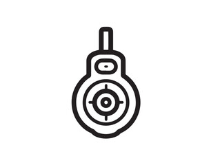 High-Quality Gas Detector Device Icon with Clean Technical Outlines