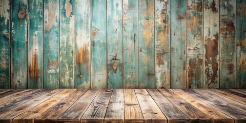 Rustic Weathered Wood Plank Background Featuring a Distressed Wooden Tabletop Perfect for Product Displays and Vintage Designs