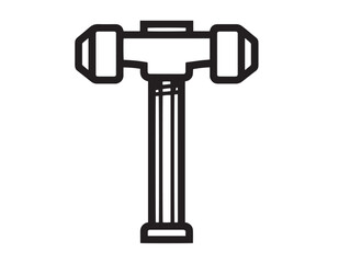 Minimal Clean Line Art Hammer Tool Vector Drawing