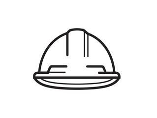 Simple Vector Hard Hat Line Drawing for Safety Design