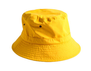 Fototapeta premium yellow bucket hat isolated on white