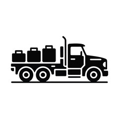 Fototapeta premium Flatbed truck carrying luggage for transportation and logistics services