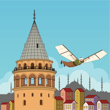Hez&acirc;rfen Ahmed &Ccedil;elebi a legendary Ottoman aviator of İstanbul