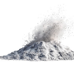 Png of explosion of ash isolated on transparent background, symbolizing sudden destruction, chaos, or a dramatic transformation, representing the power of change