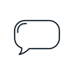 Naklejka premium Illustration of a simple outline of a speech bubble on a transparent background