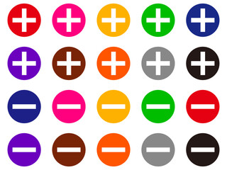 	プラスとマイナス電荷のイラスト素材セット