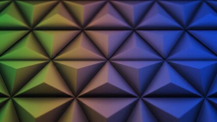 Colorful geometric triangle pattern folded paper texture 3d lowpoly with blue purple gradient dramatic lighting soft shading modern abstract depth