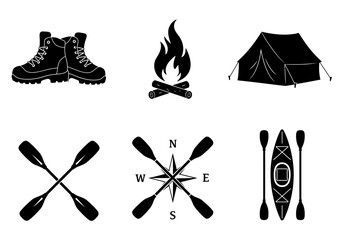 Summer Vacation Icons Set – Beach, Sun, Sunglasses, Umbrella, Relaxation Symbols