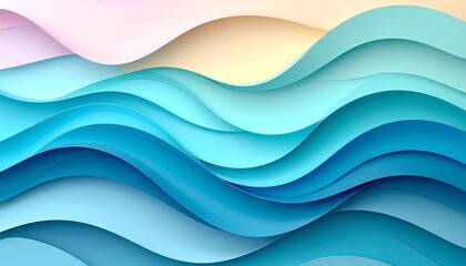 Obraz premium Abstract wavy layers of pastel and blue