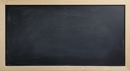 Blank Chalkboard with Wooden Frame - Isolated Background for Education, Presentation, Menu or Message Display