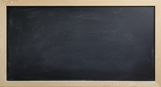 Blank Chalkboard with Wooden Frame - Isolated Background for Education, Presentation, Menu or Message Display