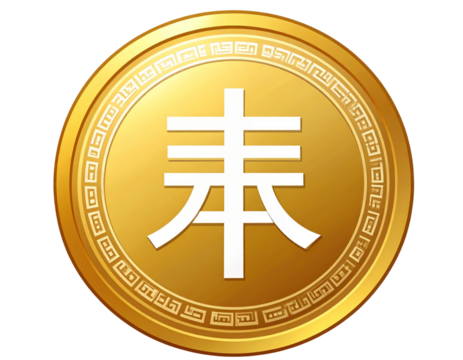 Flat Bitcoin Coin Icon with Bold B Symbol, Minimalist Design, Isolated on Transparent Background