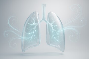 Breathing Life: A clear and detailed illustration of human lungs with vibrant, animated details showing the essence of respiration