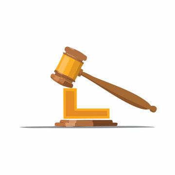 Symbolic representation of legal authority justice and the judicial process with a gavel resting