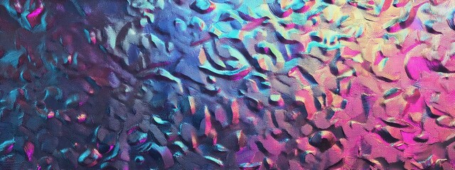 Colorful Holographic Abstract Graffiti Wall Texture with Vibrant Light Reflections