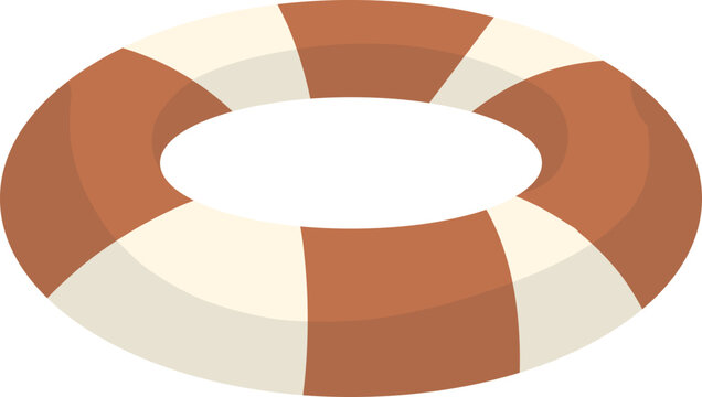 Classic Lifebuoy Ring with Alternating Brown and Cream Sections.