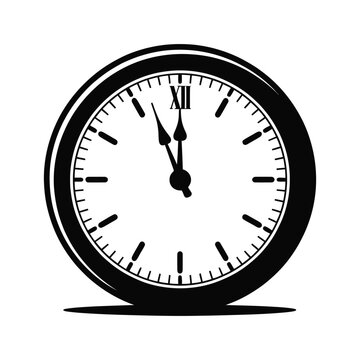 Classic analog clock face showing almost midnight time for a countdown event