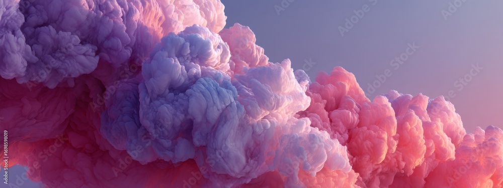 Aufkleber surreal gradient of smoke and waves blending into soft clouds at twilight
