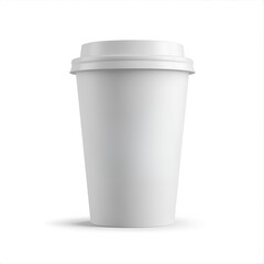 Coffee cup packaging mockup with blank design space. Realistic disposable paper cup template for branding, logo presentation, caf&eacute; identity, and packaging design.