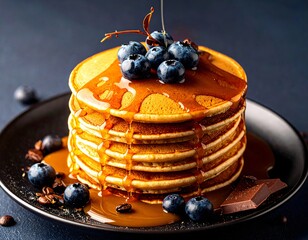 Pfannkuchen mit Beeren und Sirup 