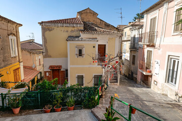 A typical street in Pizzo, an old Calabrian town, Italy.
