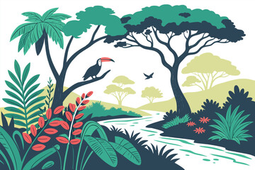 Rural Nature Landscape Illustration Set. Global Landscape and Nature Design Collection. Serene Outdoor Landscape Artwork Bundle. Countryside and Nature Landscape Illustration Set. Desert and Coastal