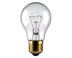 Light bulb png isolated on an empty background.