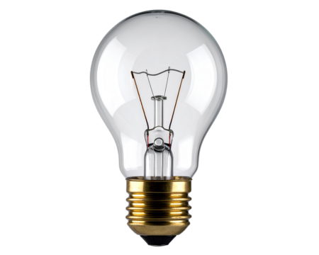 Light bulb png isolated on an empty background.