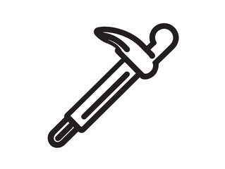 Clean vector line art nail puller tool icon