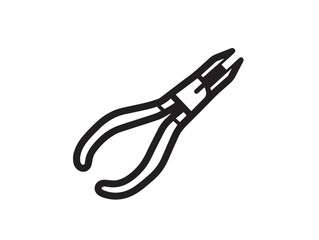 Modern vector drawing of needle nose pliers icon