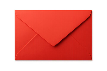 Red Envelope with Folded Flap and Subtle Red Glow Effect mail letter isolated on a transparent background