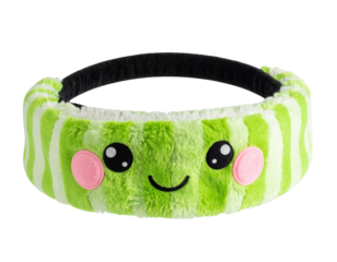 Cute Cocomelon Themed Baby Headband with Melon Logo and Cartoon Eyes, Diagonal Angle