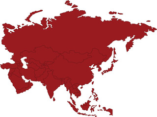 Vector Map of Asia