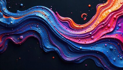 Mesmerizing Iridescent Oil Paint Swirls Vibrant Abstract Texture for Artistic Designs and Backgrounds