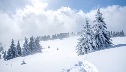 Fototapeta premium Snowy mountain landscape (1)