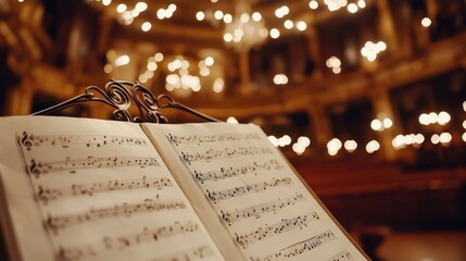 Sheet music in an opera house
