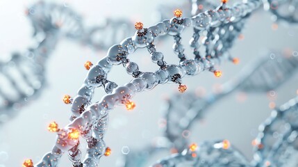 Conceptual artwork of a DNA strand showcasing the complex beauty of genetics