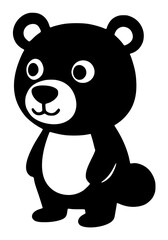 Fototapeta premium Cute Stylized Black and White Bear Illustration