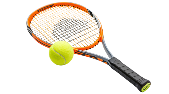 Tennis racket and ball ready for an exciting outdoor sports session on the court equipment set - Powered by Adobe